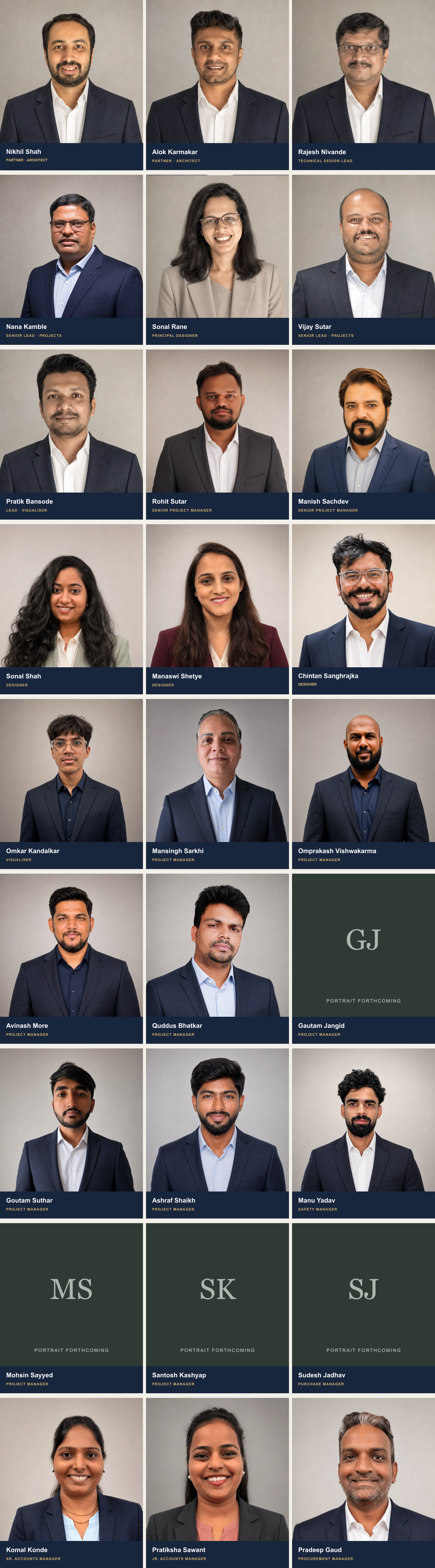 Studio Transitions team — architecture, design, visualisation, project delivery, safety, accounts and procurement